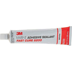 3M - 3 oz Tube White Polyurethane Marine Adhesive Sealant - 190°F Max Operating Temp, 60 min Tack Free Dry Time - Apex Tool & Supply