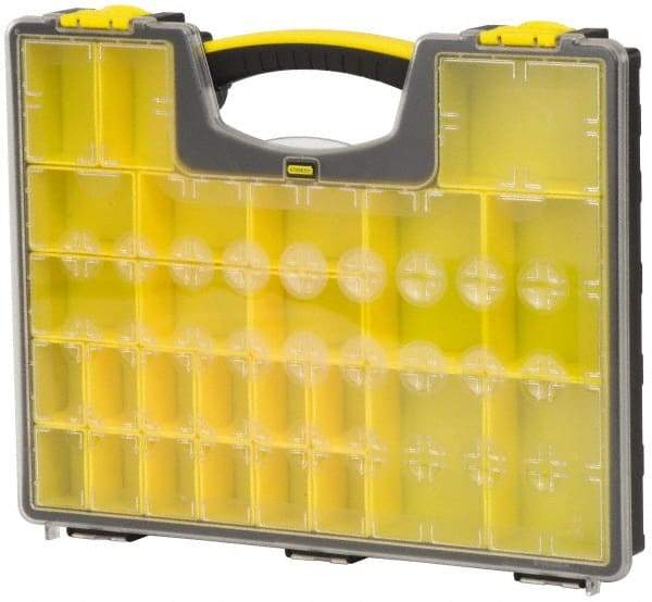 Stanley - 25 Compartment Tool Organizer - 13-1/8" Wide x 16-7/32" Deep x 2-1/8" High, Polypropylene Resin & Acrylonitrile Butadiene Styrene Plastic - Apex Tool & Supply
