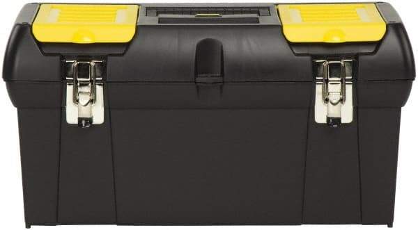 Stanley - 2 Compartment 1 Tray Tool Box - 23-1/2" Wide x 11-3/8" Deep x 10-7/8" High, Polypropylene Resin, Black - Apex Tool & Supply