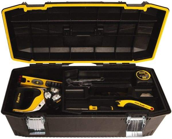 Stanley - 1 Tray Tool Box - 28" Wide x 12-1/4" Deep x 11-1/2" High, Polypropylene Resin, Black - Apex Tool & Supply