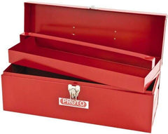 Proto - 1 Compartment 1 Tray Tool Box - 19-1/2" Wide x 7" Deep x 8" High, Steel, Red - Apex Tool & Supply
