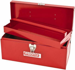 Proto - 1 Compartment 1 Tray Tool Box - 14" Wide x 6-1/2" Deep x 6" High, Steel, Red - Apex Tool & Supply