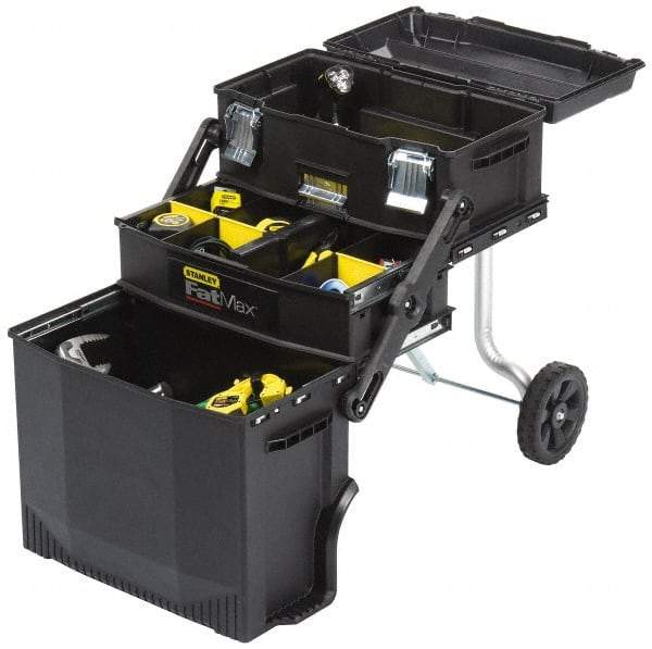 Stanley - 22 Lb Capacity 4-in-1 Mobile Workstation - 11.1111" Wide x 21-1/4" Deep x 28-2/3" High, Structural Foam, Black - Apex Tool & Supply