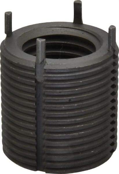 Jergens - 7/8-9 Internal, 1-1/4 - 12 External, UNC, 1-1/4" Insert Length, Heavy Duty Keylocking Thread Inserts - Carbon Steel, Zinc Phosphate Finish, Grade C1215, 2B Internal Class of Fit, 2A External Class of Fit, Use Tool 215-064710 - Apex Tool & Supply