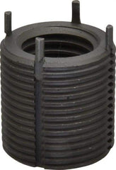 Jergens - 7/8-9 Internal, 1-1/4 - 12 External, UNC, 1-1/4" Insert Length, Heavy Duty Keylocking Thread Inserts - Carbon Steel, Zinc Phosphate Finish, Grade C1215, 2B Internal Class of Fit, 2A External Class of Fit, Use Tool 215-064710 - Apex Tool & Supply