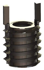 Jergens - M4x0.70 Internal, M8x1.25 External, Metric Coarse, 8mm Insert Length, Heavy Duty Keylocking Thread Inserts - Stainless Steel, Passivated Finish, Grade 303, 6H Internal Class of Fit, 6G External Class of Fit, Use Tool 215-064763 - Apex Tool & Supply