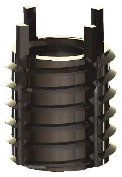 Jergens - M10x1.50 Internal, M14x1.50 External, Metric Coarse, 14mm Insert Length, Thin Wall Keylocking Thread Inserts - Stainless Steel, Passivated Finish, Grade 303, 6H Internal Class of Fit, 6G External Class of Fit, Use Tool 215-064755 - Apex Tool & Supply