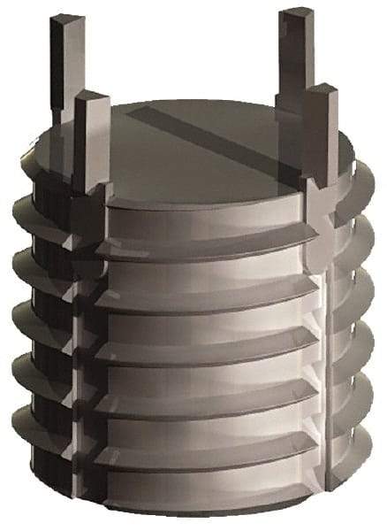 Jergens - 9/16-12 External, UNC, 1/2" Insert Length, Solid Keylocking Thread Inserts - Stainless Steel, Passivated Finish, Grade 303, 2A External Class of Fit, Use Tool 215-064805 - Apex Tool & Supply