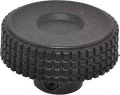Elesa - 1.57" Head, Knurled Knob - Plain Hole with Set Screw, Plastic - Apex Tool & Supply