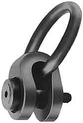 Jergens - 29,000 Lbs. Load Limit, Alloy Steel Side Pull Hoist Ring - Black Oxide Finish, 2-4-1/2 Inch Thread Size, 5-1/4 x 10-1/2 Inch Diameter Ring - Apex Tool & Supply