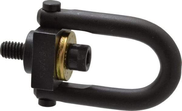 Jergens - 800 Lb Load Capacity Safety Engineered Center Pull Hoist Ring - 7 Ft/Lb Torque, 5/16 - 18 Thread, 4140 Alloy Steel, Black Oxide Finish - Apex Tool & Supply