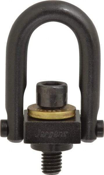 Jergens - 1,000 Lb Load Capacity Safety Engineered Center Pull Hoist Ring - 12 Ft/Lb Torque, 3/8 - 16 Thread, 4140 Alloy Steel, Black Oxide Finish - Apex Tool & Supply