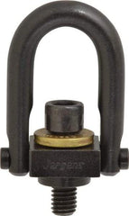 Jergens - 1,000 Lb Load Capacity Safety Engineered Center Pull Hoist Ring - 12 Ft/Lb Torque, 3/8 - 16 Thread, 4140 Alloy Steel, Black Oxide Finish - Apex Tool & Supply