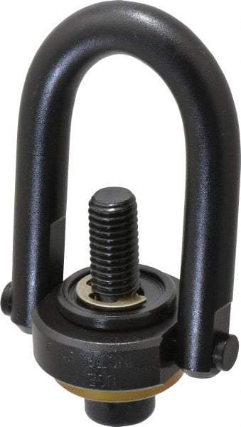 Jergens - 2,500 Lb Load Capacity Safety Engineered Center Pull Hoist Ring - 28 Ft/Lb Torque, 1/2 - 13 Thread, 4140 Alloy Steel, Black Oxide Finish - Apex Tool & Supply