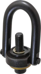Jergens - 2,500 Lb Load Capacity Safety Engineered Center Pull Hoist Ring - 28 Ft/Lb Torque, 1/2 - 13 Thread, 4140 Alloy Steel, Black Oxide Finish - Apex Tool & Supply