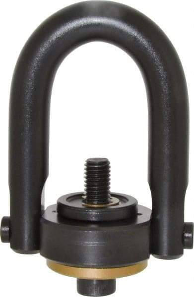Jergens - 2,500 Lb Load Capacity Safety Engineered Center Pull Hoist Ring - 28 Ft/Lb Torque, 1/2 - 13 Thread, 4140 Alloy Steel, Black Oxide Finish - Apex Tool & Supply