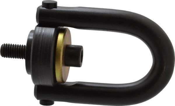 Jergens - 2,500 Lb Load Capacity Safety Engineered Center Pull Hoist Ring - 28 Ft/Lb Torque, 1/2 - 13 Thread, 4140 Alloy Steel, Black Oxide Finish - Apex Tool & Supply