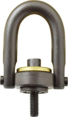 Jergens - 2,500 Lb Load Capacity Safety Engineered Center Pull Hoist Ring - 28 Ft/Lb Torque, 1/2 - 13 Thread, 4140 Alloy Steel, Black Oxide Finish - Apex Tool & Supply