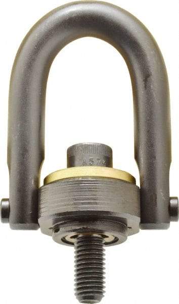 Jergens - 4,000 Lb Load Capacity Safety Engineered Center Pull Hoist Ring - 60 Ft/Lb Torque, 5/8 - 11 Thread, 4140 Alloy Steel, Black Oxide Finish - Apex Tool & Supply