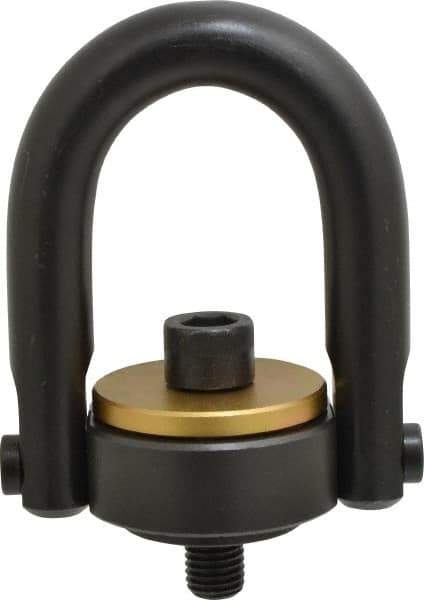 Jergens - 7,000 Lb Load Capacity Safety Engineered Center Pull Hoist Ring - 100 Ft/Lb Torque, 3/4 - 10 Thread, 4140 Alloy Steel, Black Oxide Finish - Apex Tool & Supply