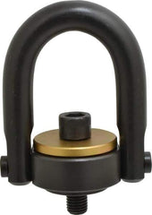 Jergens - 7,000 Lb Load Capacity Safety Engineered Center Pull Hoist Ring - 100 Ft/Lb Torque, 3/4 - 10 Thread, 4140 Alloy Steel, Black Oxide Finish - Apex Tool & Supply