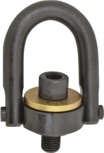 Jergens - 10,000 Lb Load Capacity Safety Engineered Center Pull Hoist Ring - 230 Ft/Lb Torque, 1-8 Thread, 4140 Alloy Steel, Black Oxide Finish - Apex Tool & Supply