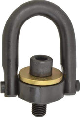 Jergens - 10,000 Lb Load Capacity Safety Engineered Center Pull Hoist Ring - 230 Ft/Lb Torque, 1-8 Thread, 4140 Alloy Steel, Black Oxide Finish - Apex Tool & Supply