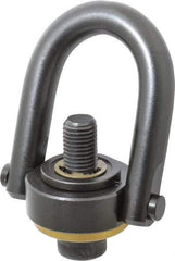 Jergens - 10,000 Lb Load Capacity Safety Engineered Center Pull Hoist Ring - 230 Ft/Lb Torque, 1-8 Thread, 4140 Alloy Steel, Black Oxide Finish - Apex Tool & Supply