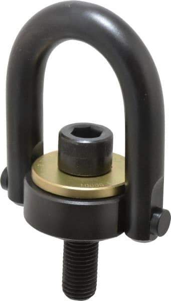 Jergens - 10,000 Lb Load Capacity Safety Engineered Center Pull Hoist Ring - 230 Ft/Lb Torque, 1-8 Thread, 4140 Alloy Steel, Black Oxide Finish - Apex Tool & Supply
