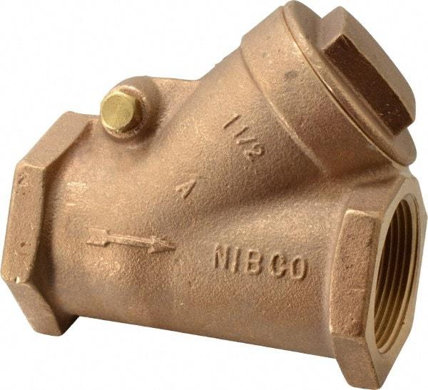 NIBCO - 1-1/2" Bronze Check Valve - Y-Pattern, FNPT x FNPT, 200 WOG - Apex Tool & Supply