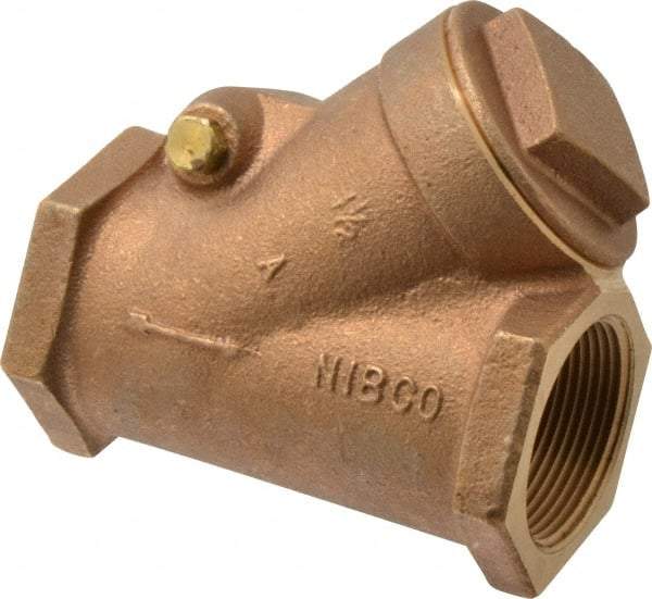 NIBCO - 1-1/2" Bronze Check Valve - Y-Pattern, FNPT x FNPT, 300 WOG - Apex Tool & Supply