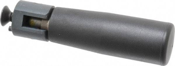 Elesa - M6x1.0 Stem, Revolving (Folding) Handwheel & Machine Handle - Technopolymer Cylindrical Handle, Steel Stem, 2.56" Handle Length, 3-1/2" OAL - Apex Tool & Supply