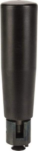 Elesa - M6x1.0 Stem, Revolving (Folding) Handwheel & Machine Handle - Technopolymer Cylindrical Handle, Steel Stem, 3.54" Handle Length, 4.48" OAL - Apex Tool & Supply