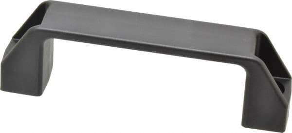 Elesa - 4.61" Center to Center, 1.02" Wide Handle, Black Matte Finish Plastic Pull Handle - 5.28" Long, 1.61" High - Apex Tool & Supply