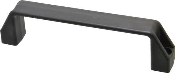 Elesa - 7.05" Center to Center, 1.1" Wide Handle, Black Matte Finish Plastic Pull Handle - 7.76" Long, 1.97" High - Apex Tool & Supply
