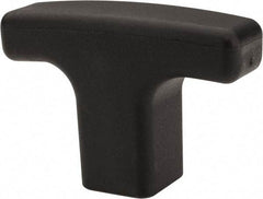 Elesa - 1/4-20 Hole Thread, 1.57" Head Length, Technopolymer, Female Insert T Handle - 0.47" Hole Depth, 1/2" Hub Diam, 0.78" Hub Height, Black - Apex Tool & Supply