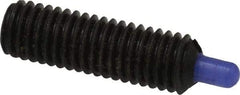 Jergens - M8 x 1.25, 25mm Thread Length, 5mm Plunger Projection, Steel Threaded Spring Plunger - 3.43mm Max Plunger Diam, 25mm Plunger Length, 1.35 Kg Init End Force, 6.75 Kg Final End Force, 4mm Hex - Apex Tool & Supply