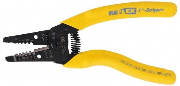 Ideal - 18 to 10 AWG Capacity Wire Stripper - 7" OAL, Cushion Grip Handle - Apex Tool & Supply