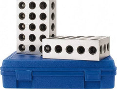 Fowler - 0.0003 Squareness Per Inch, Hardened Steel, 2-4-6 Block with 31 Hole Setup Block - 0.001 Inch Overall Tolerance, 5/8 - 11 Inch Tapped Hole Size, 56-60 RC Hardness, Sold As Matched Pair - Apex Tool & Supply