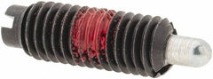 Jergens - M5 x 0.8, 14.5mm Thread Length, 3mm Plunger Projection, Steel Threaded Spring Plunger - 2.36mm Max Plunger Diam, 14.5mm Plunger Length, 0.14 Kg Init End Force, 1.36 Kg Final End Force - Apex Tool & Supply