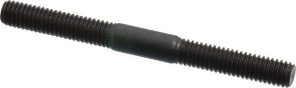 Jergens - M6x1.0 65mm OAL Equal Double Threaded Stud - Alloy Steel, Black Oxide Finish, 24mm Equal Thread Length, Metric - Apex Tool & Supply