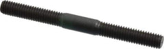 Jergens - M6x1.0 65mm OAL Equal Double Threaded Stud - Alloy Steel, Black Oxide Finish, 24mm Equal Thread Length, Metric - Apex Tool & Supply