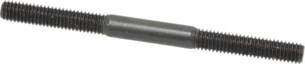 Jergens - M6x1.0 80mm OAL Equal Double Threaded Stud - Alloy Steel, Black Oxide Finish, 27mm Equal Thread Length, Metric - Apex Tool & Supply