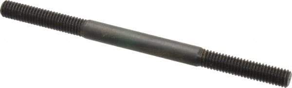 Jergens - M6x1.0 95mm OAL Equal Double Threaded Stud - Alloy Steel, Black Oxide Finish, 27mm Equal Thread Length, Metric - Apex Tool & Supply