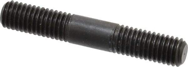 Jergens - M8x1.25 50mm OAL Equal Double Threaded Stud - Alloy Steel, Black Oxide Finish, 17mm Equal Thread Length, Metric - Apex Tool & Supply