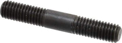 Jergens - M8x1.25 50mm OAL Equal Double Threaded Stud - Alloy Steel, Black Oxide Finish, 17mm Equal Thread Length, Metric - Apex Tool & Supply