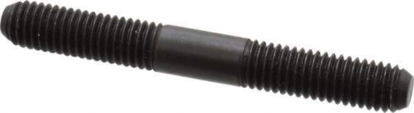 Jergens - M8x1.25 65mm OAL Equal Double Threaded Stud - Alloy Steel, Black Oxide Finish, 24mm Equal Thread Length, Metric - Apex Tool & Supply