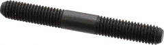 Jergens - M8x1.25 65mm OAL Equal Double Threaded Stud - Alloy Steel, Black Oxide Finish, 24mm Equal Thread Length, Metric - Apex Tool & Supply