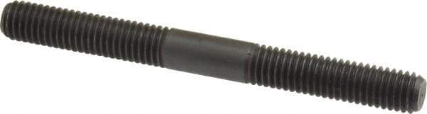 Jergens - M8x1.25 80mm OAL Equal Double Threaded Stud - Alloy Steel, Black Oxide Finish, 31mm Equal Thread Length, Metric - Apex Tool & Supply