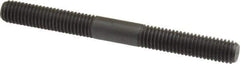 Jergens - M8x1.25 80mm OAL Equal Double Threaded Stud - Alloy Steel, Black Oxide Finish, 31mm Equal Thread Length, Metric - Apex Tool & Supply